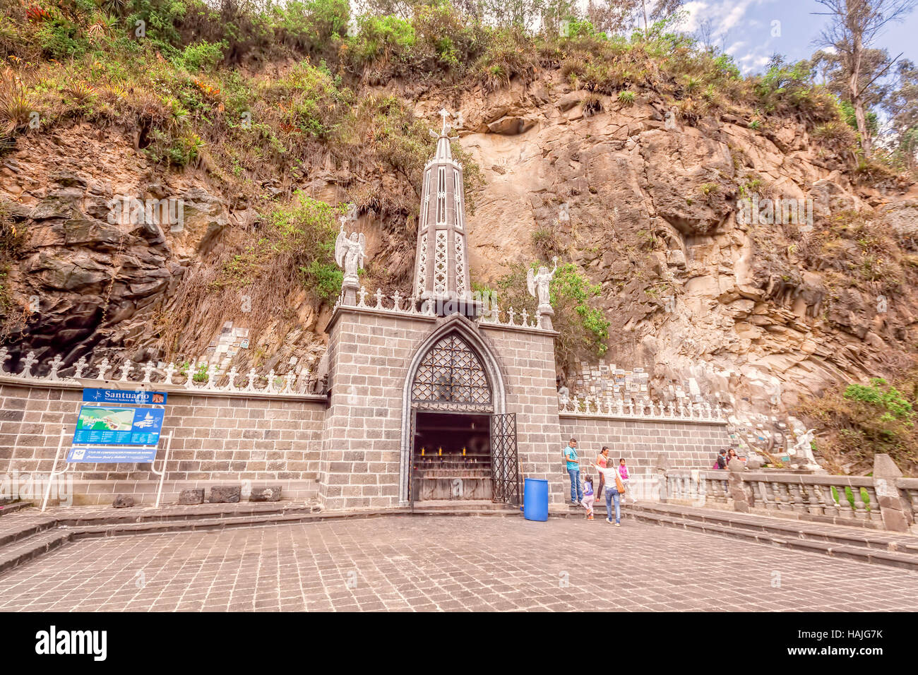 Ipiales, Ecuador - 11  September  2016: Las Lajas Sanctuary, Neo-Gothic Gray Stone, Catholic Church Built In A Gorge In Ipiales, Colombia Stock Photo