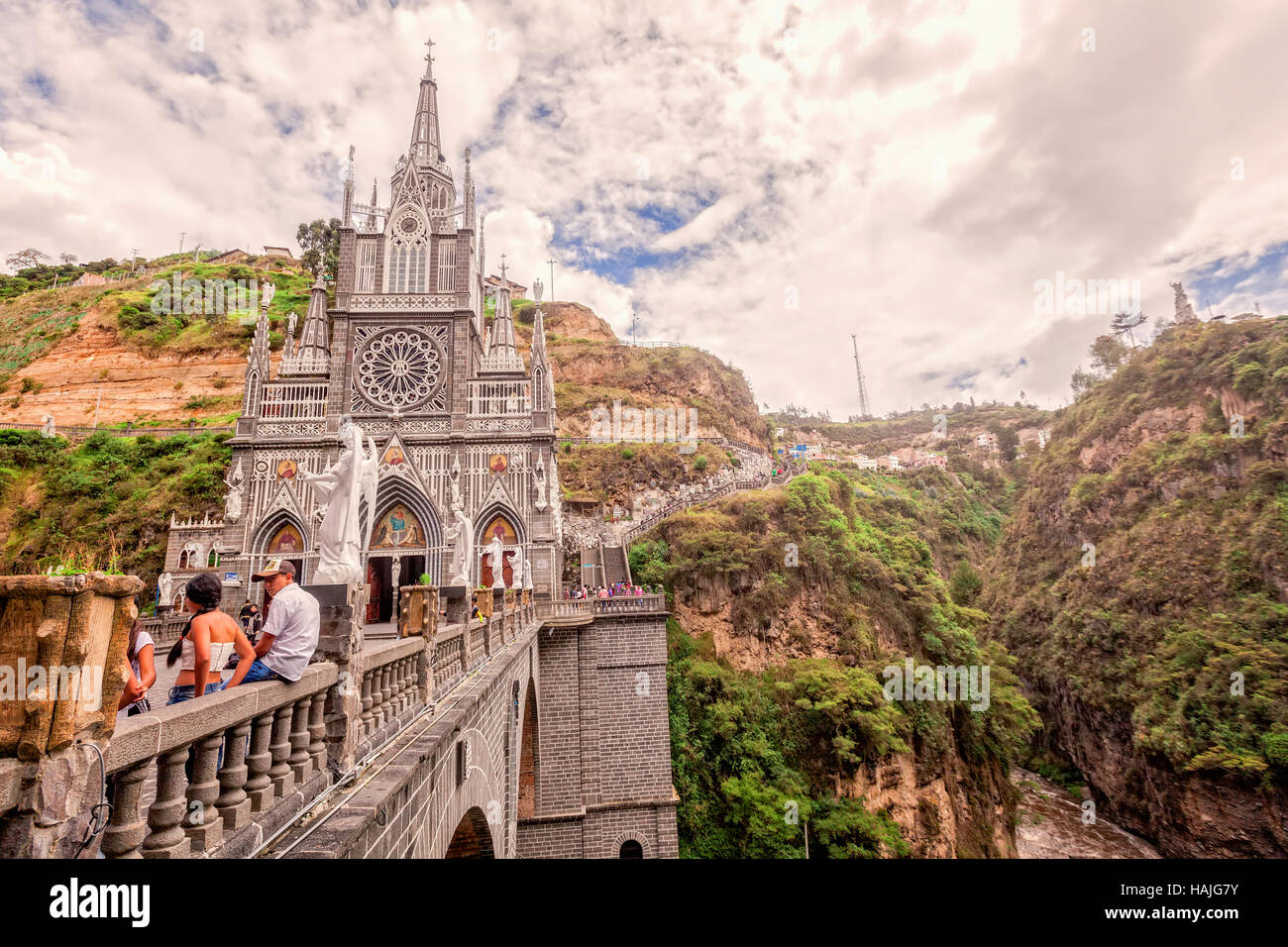 Ipiales, Ecuador - 11 September  2016: Las Lajas Sanctuary, Catholic Church In A Gorge In Ipiales, Colombia Stock Photo