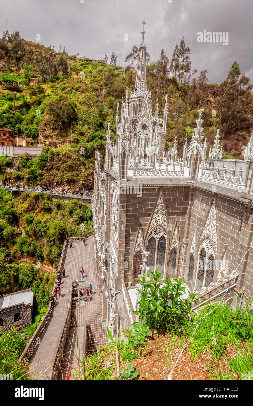 Architectural Detail On The Las Lajas Catholic Cathedral In Ipiales, Colombia Stock Photo