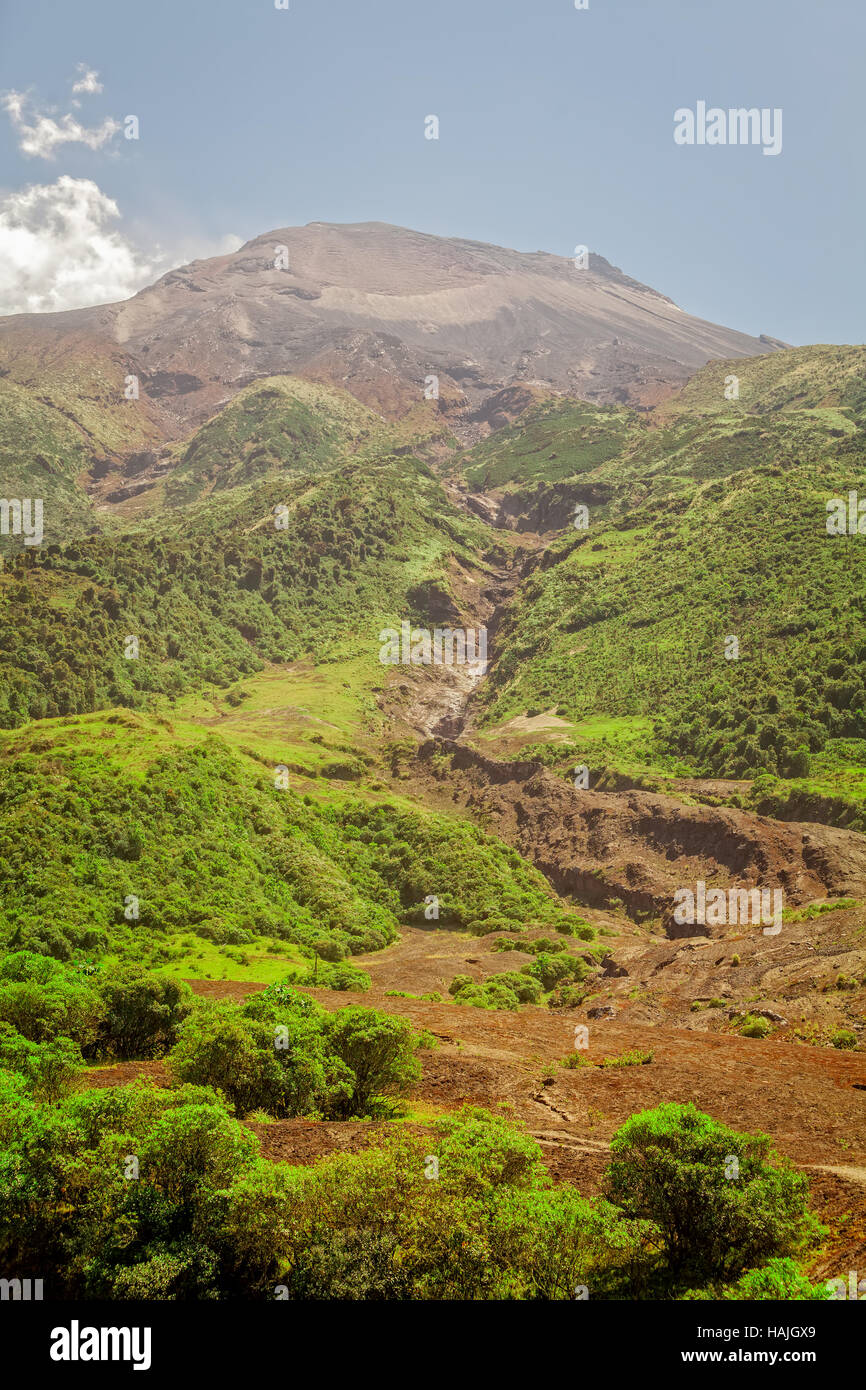 Tungurahua Volcano One Of The Most Active Volcanoes In Ecuador, South America Stock Photo