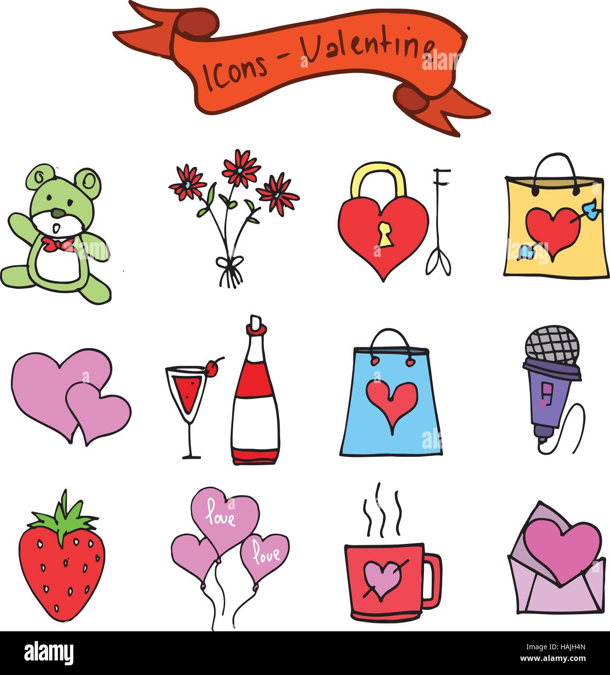 Vector of Valentine element collection stock Stock Vector Image & Art ...