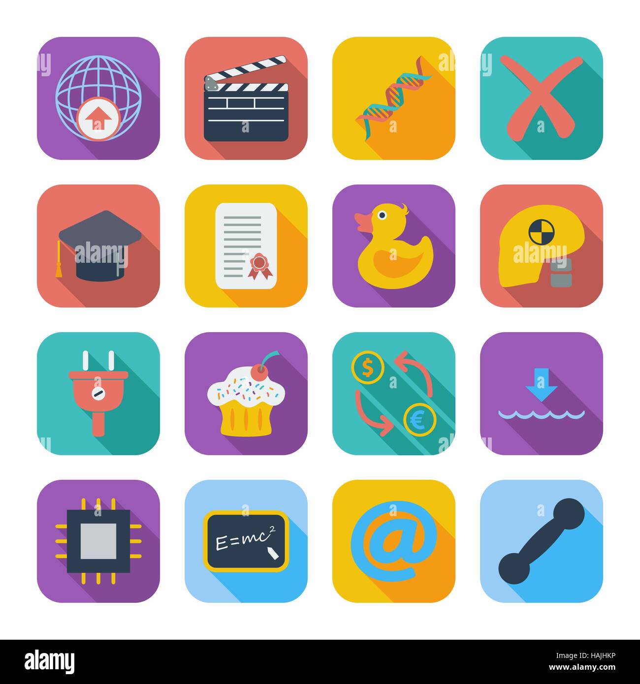 Color flat icons for Web Design and Mobile Application. Vector ...