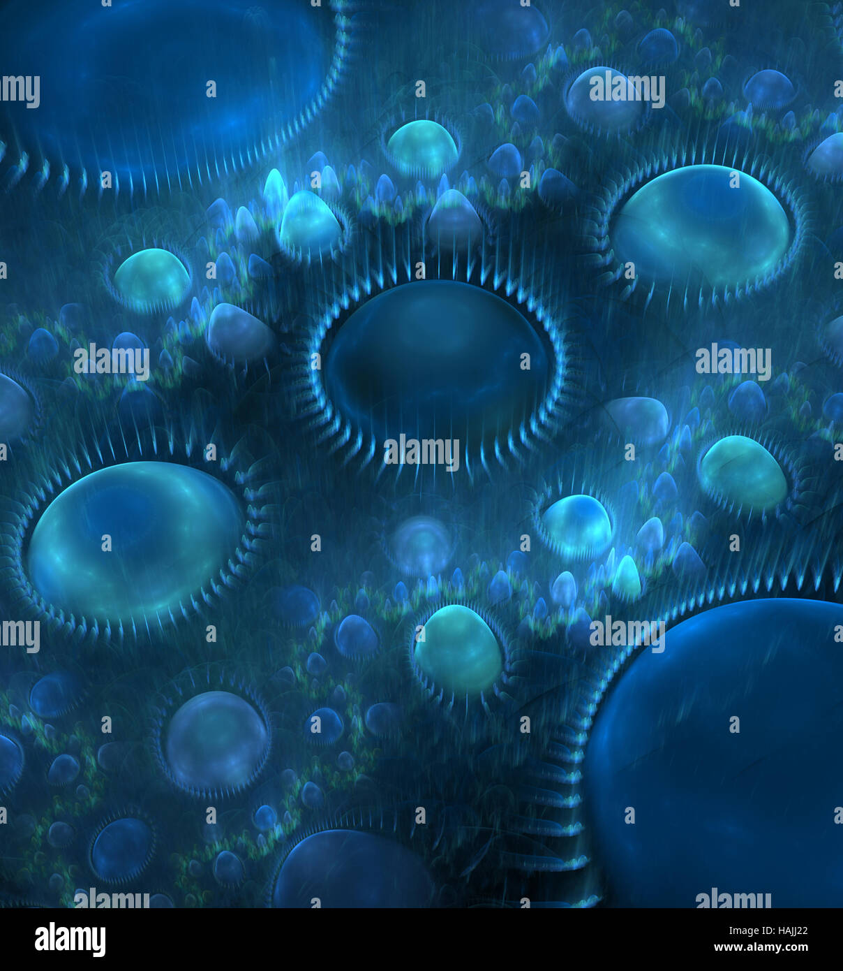 Abstract fractal blue shape computer generated image Stock Photo