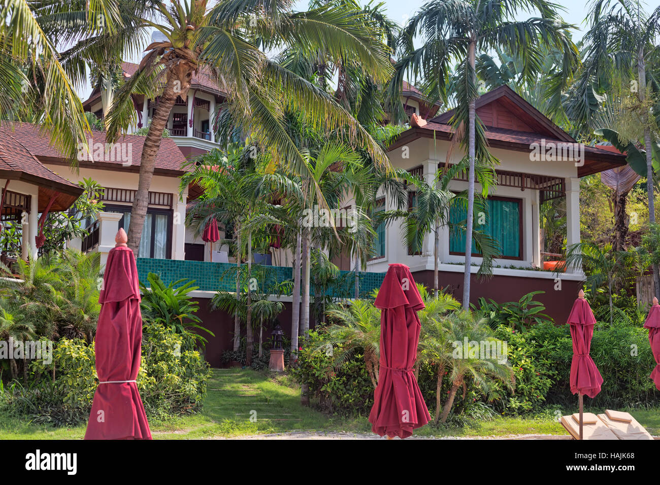 Luxury villas in the jungles of Thailand. Stock Photo