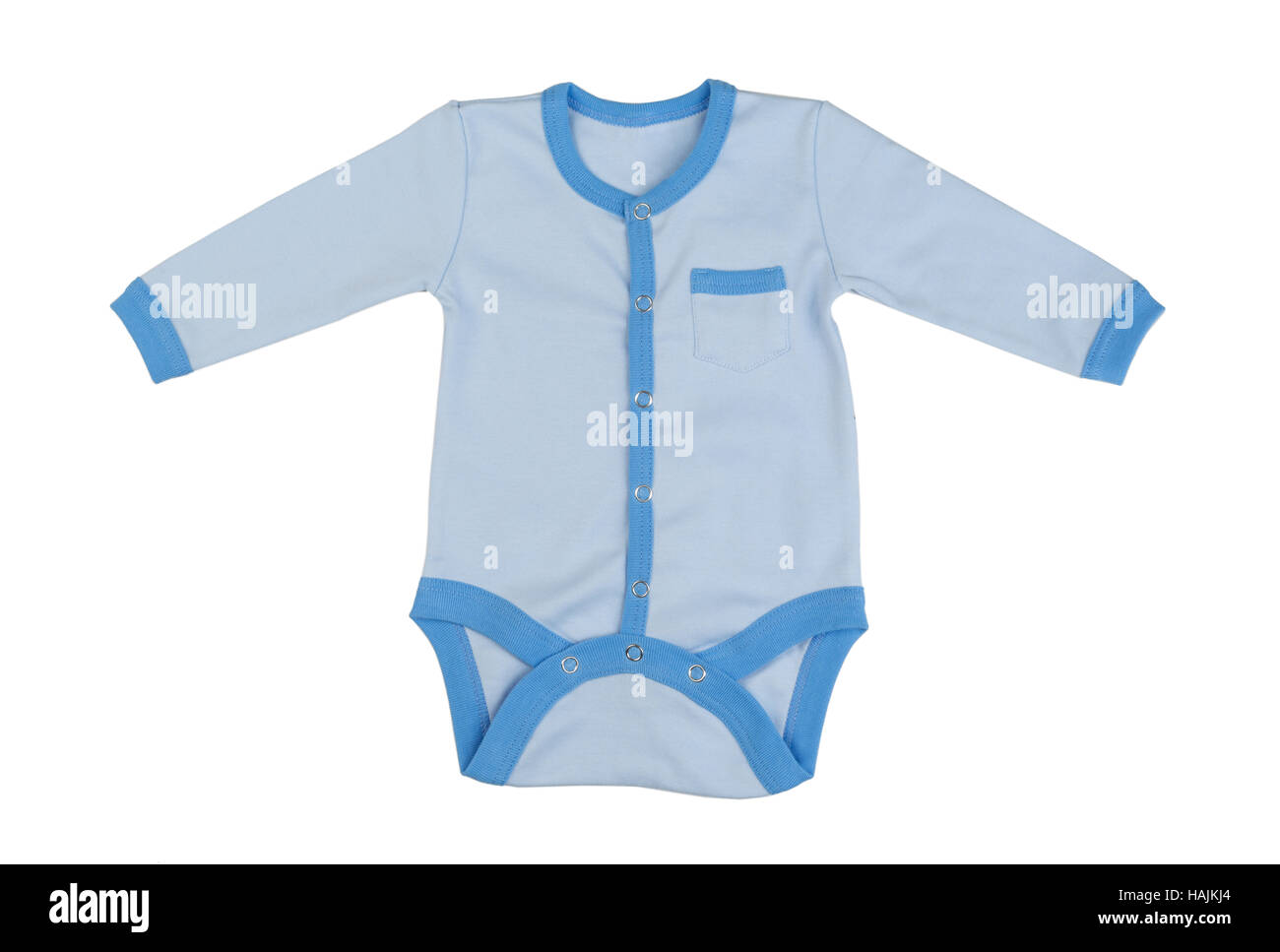 Children's blue coveralls for newborns. Isolate on white Stock Photo