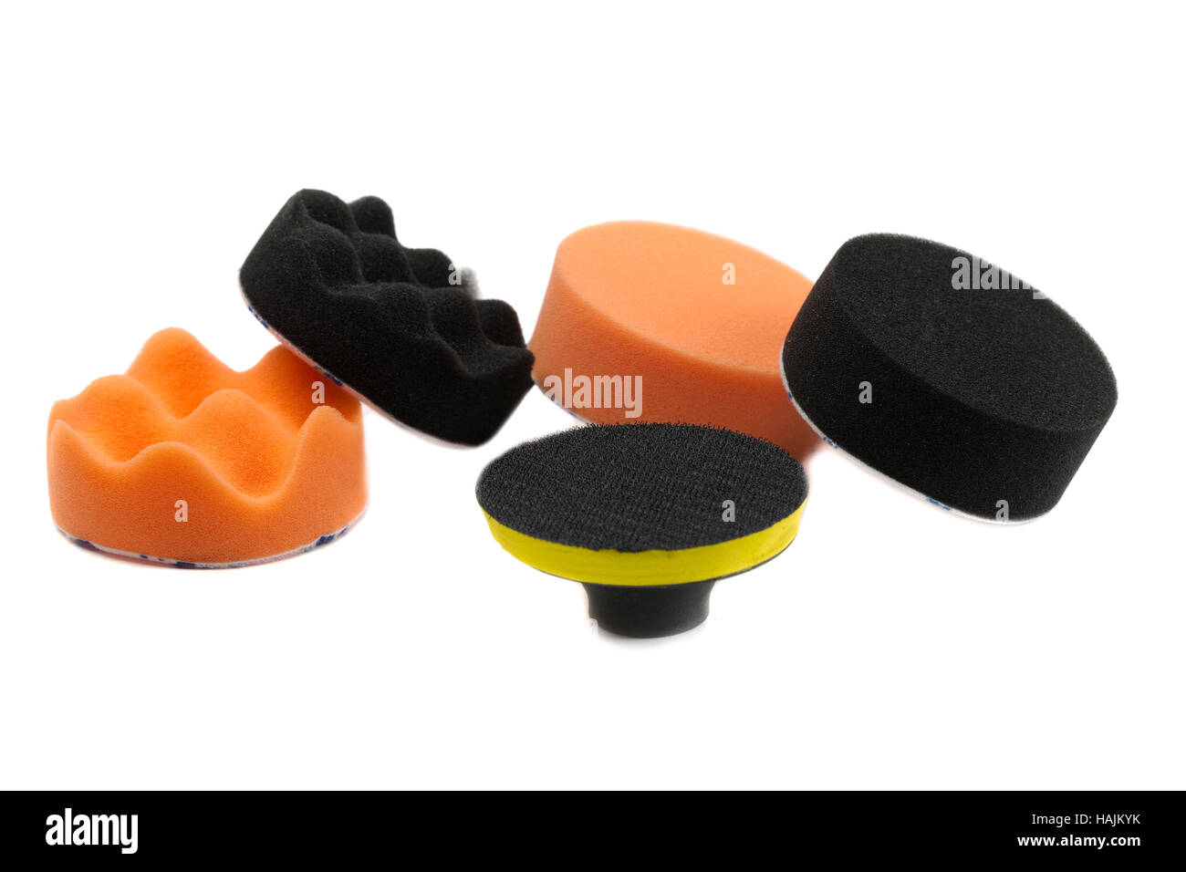 Set of sponges for polishing the car, isolate on a white background