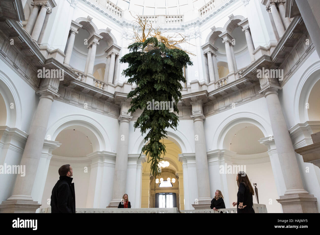 London, UK. 1 December 2016. Tate Britain unveils a Christmas tree by