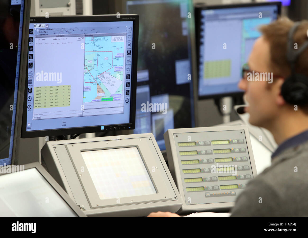 Embargoed to 0001 Friday December 2 Air traffic Controllers look after ...