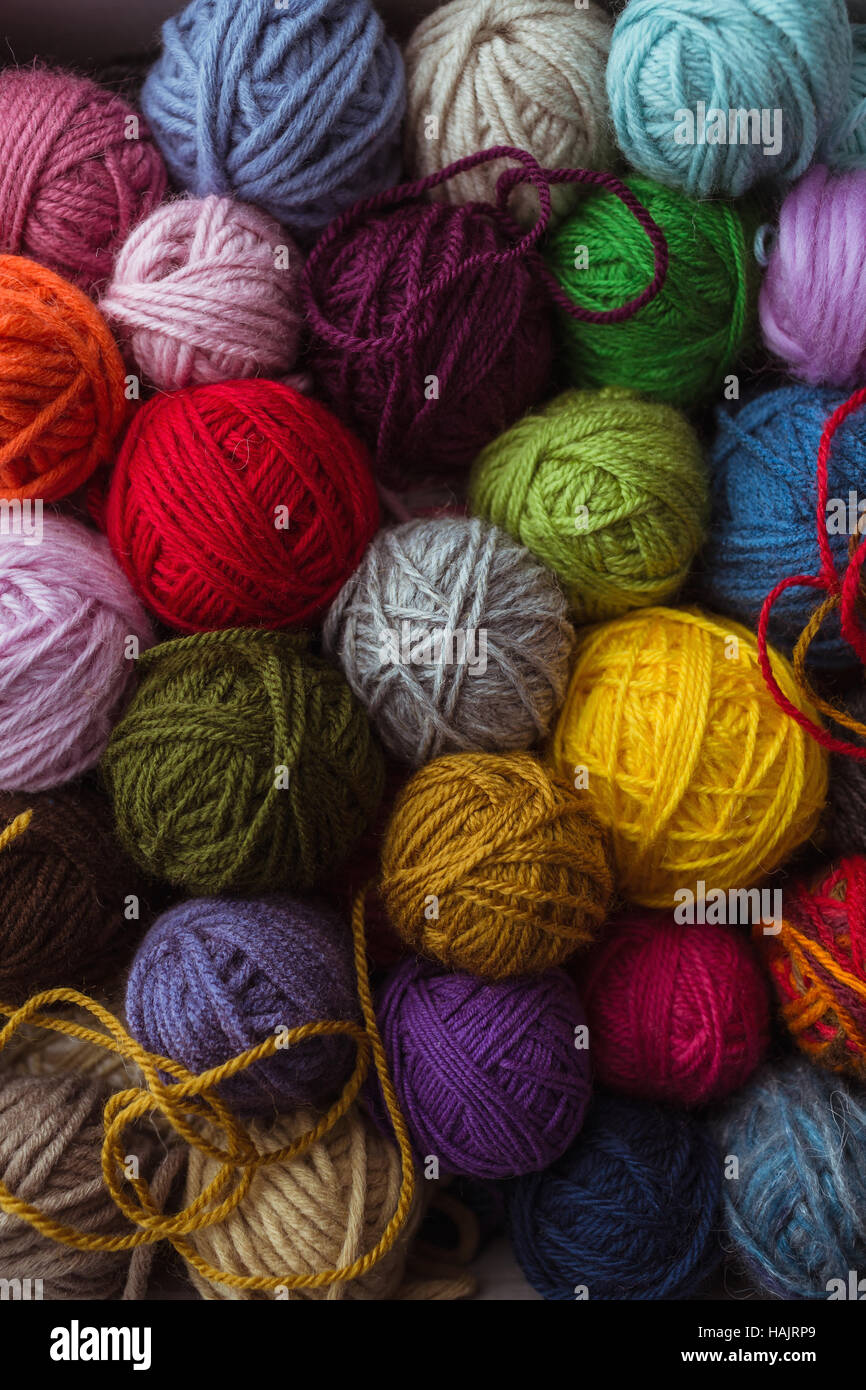 Colorful Balls Of Yarn Stock Photo