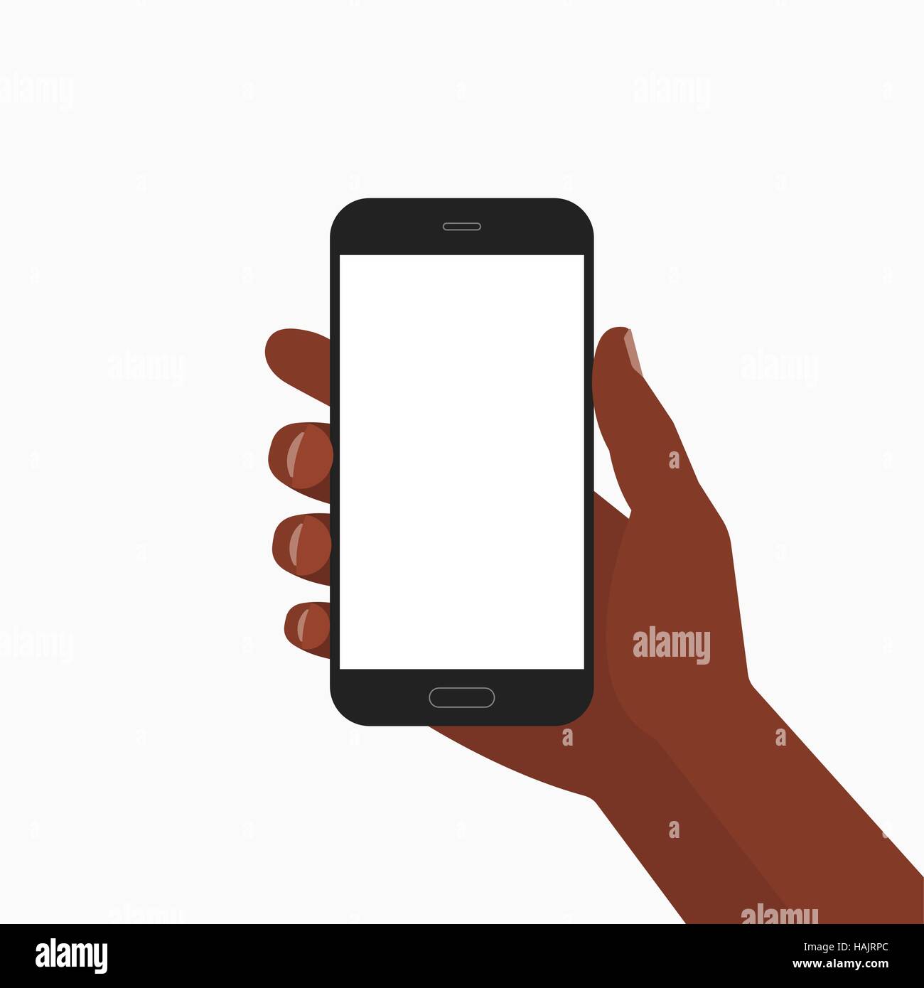 Black hand holding black smartphone vector illustration Stock Vector ...
