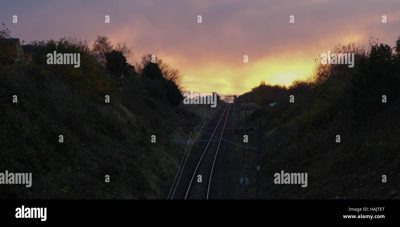 Railway Line to Edinburgh at North Berwick Stock Photo Alamy