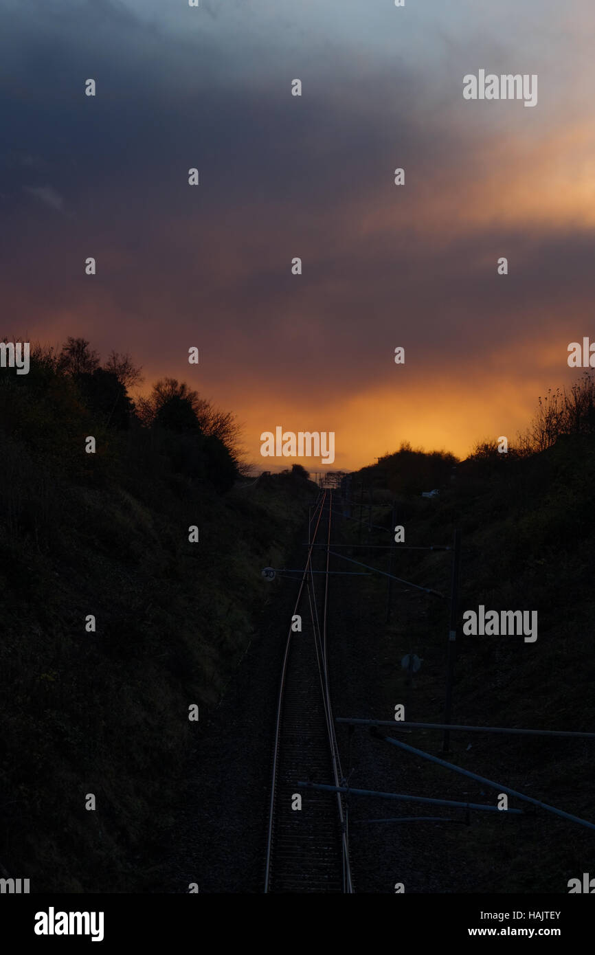 Railway Line to Edinburgh at North Berwick Stock Photo Alamy