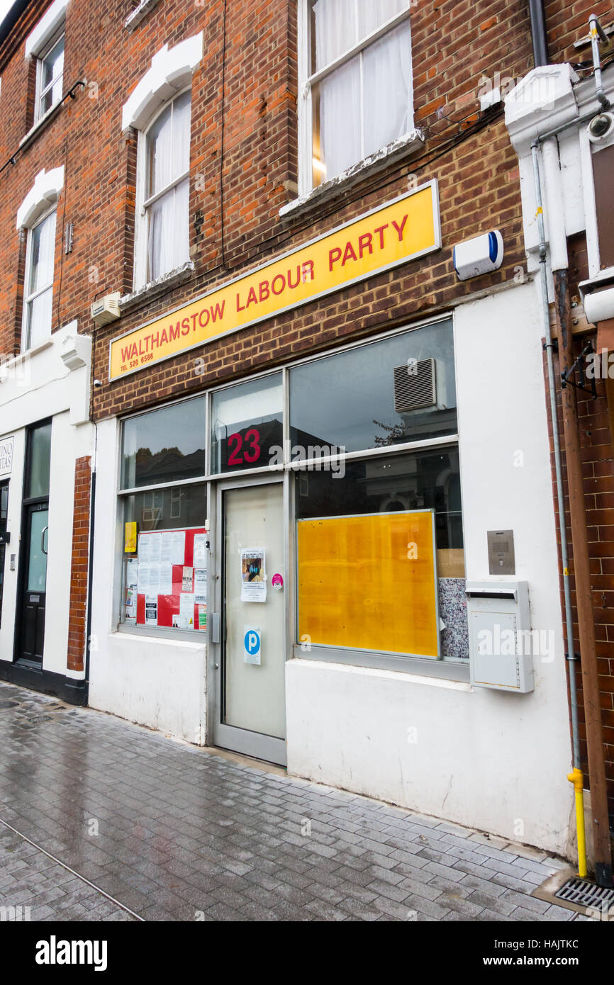 The office of Walthamstow Labour Party in Orford Road, Walthamstow