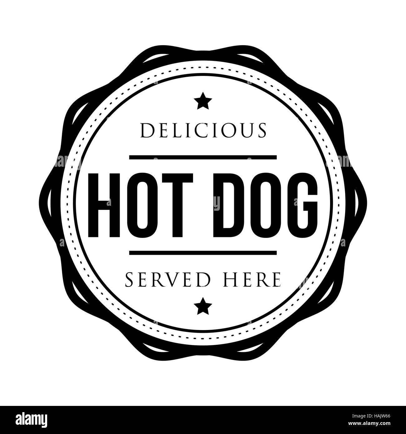 Hot Dog vintage stamp Stock Vector