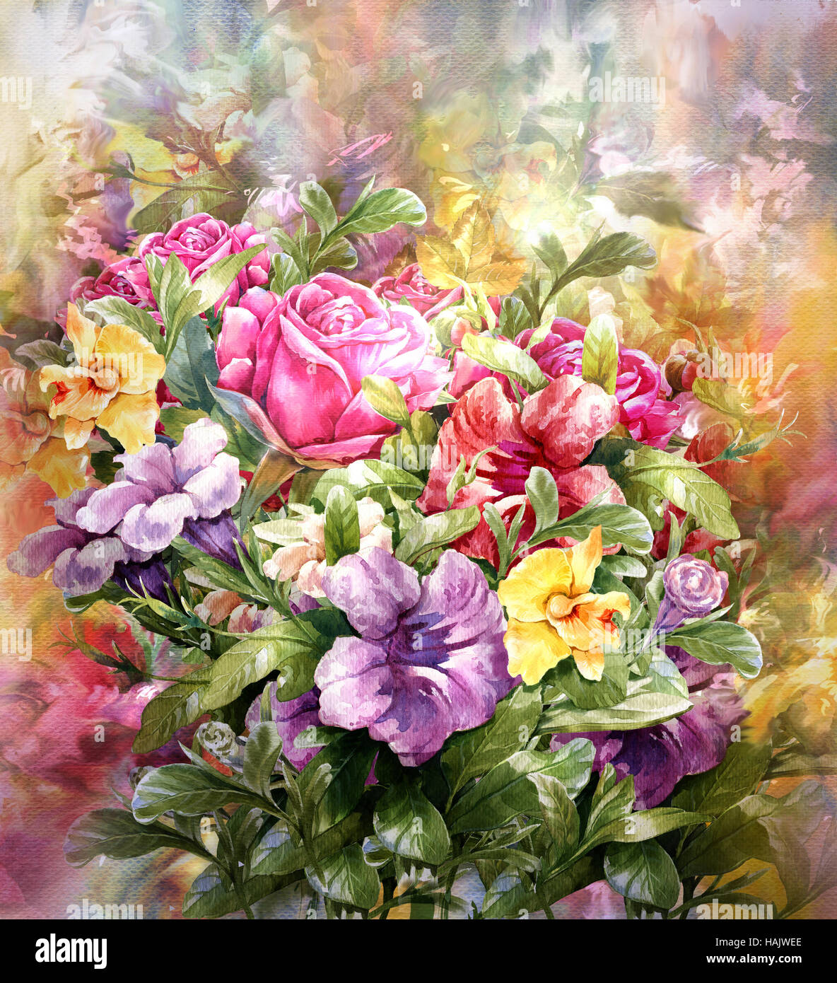 White Flowers Painting Original Painting Floral Art Bouquet of Flowers