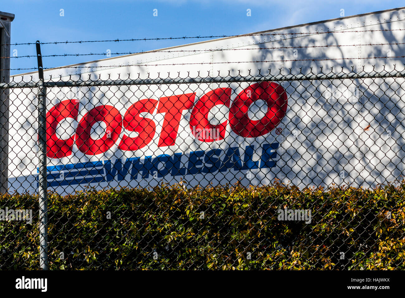 Costco semi trailer at the distribution center in Tracy California Stock Photo