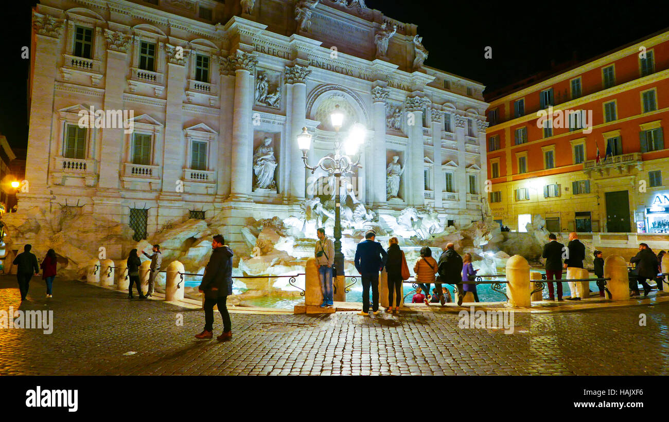 The Fountains of Trevi at tourist attraction in Rome Stock Photo Alamy