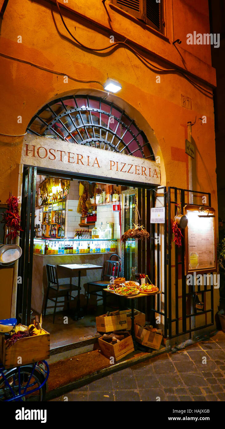 Typical restaurant in the historic district of Rome - Italian Pizzeria ...