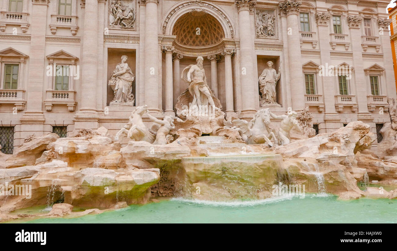 The famous Fountains of Trevi in Rome a huge tourist attraction Stock