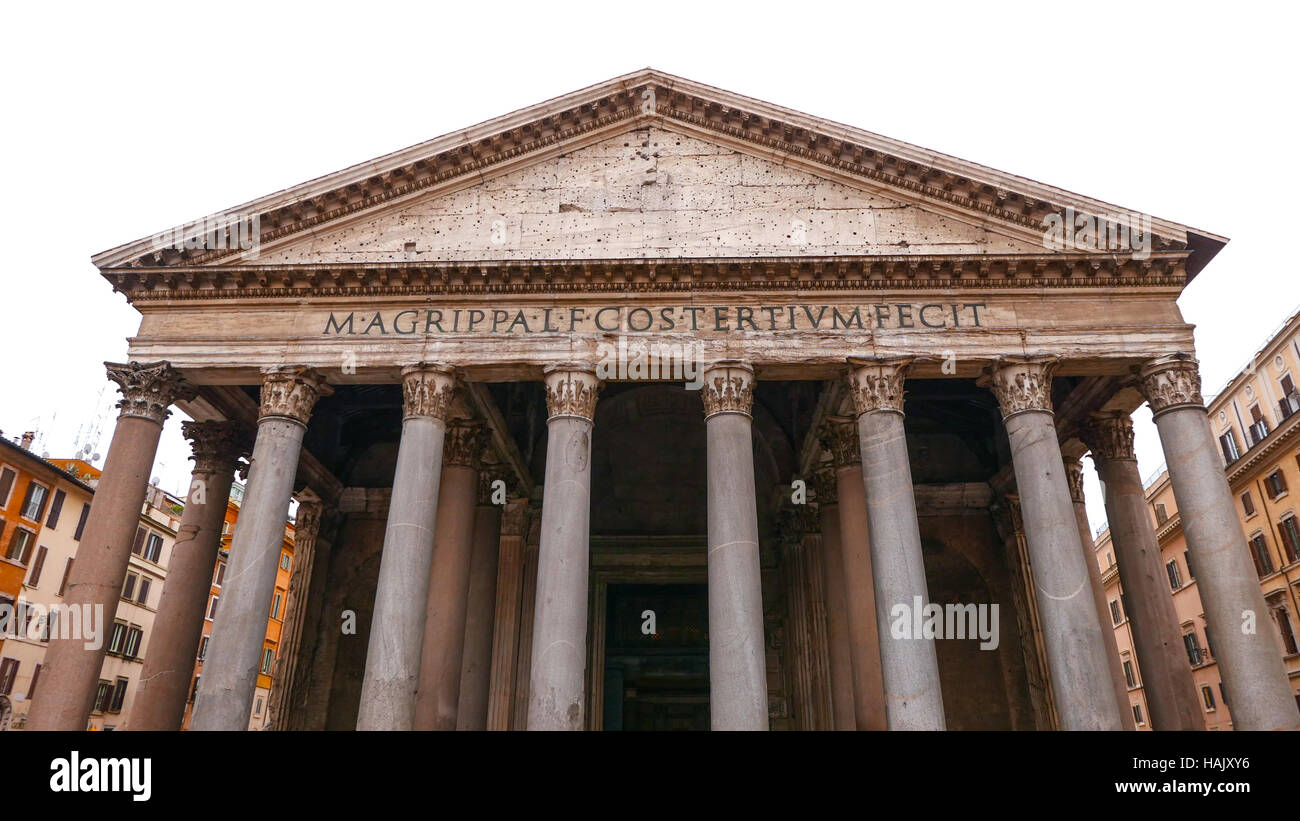 The Impressive Pantheon Building In The Historic City Center Of Rome ...