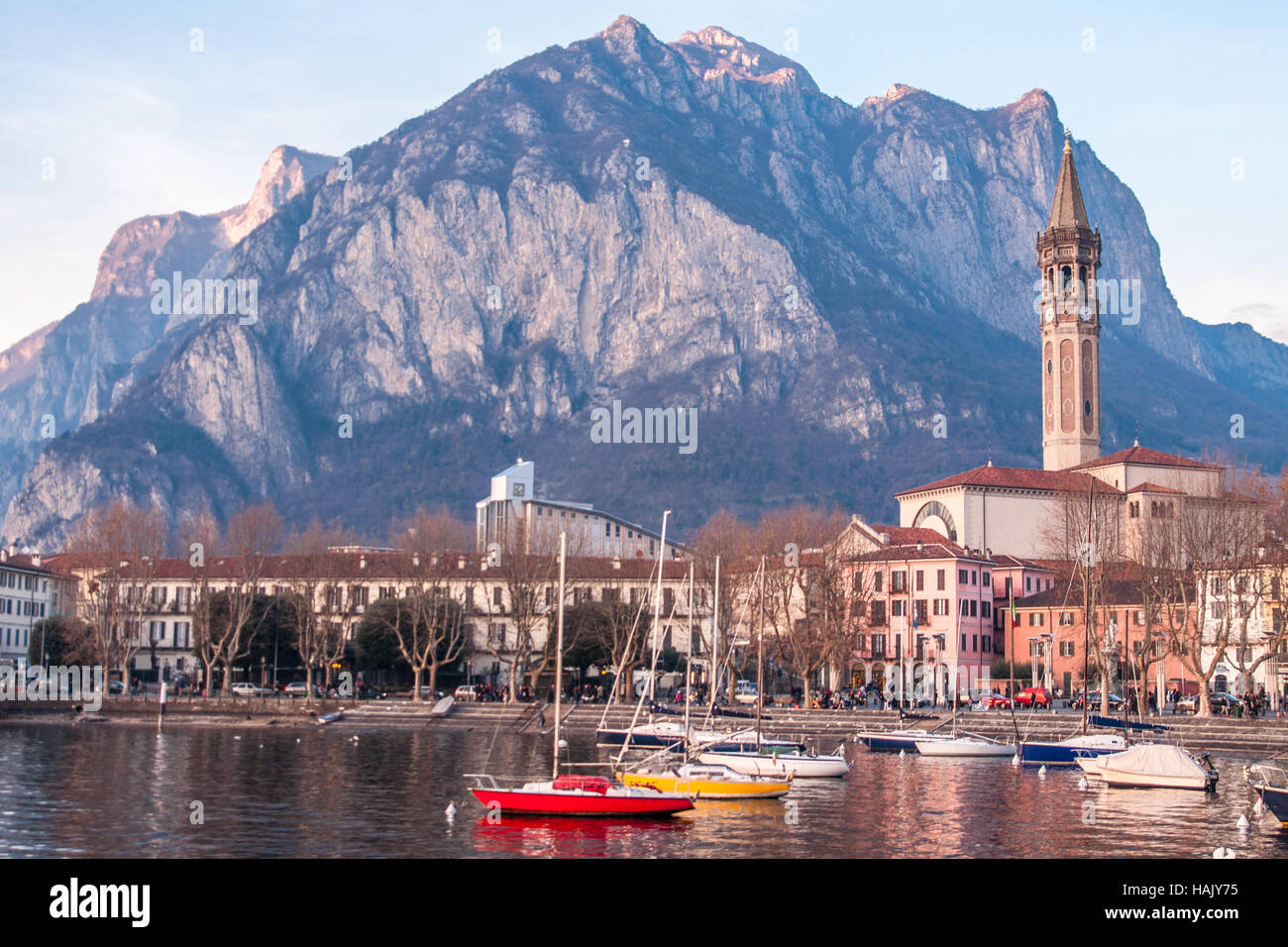 Lecco on the Lake Como, Lombardy, Italy Stock Photo