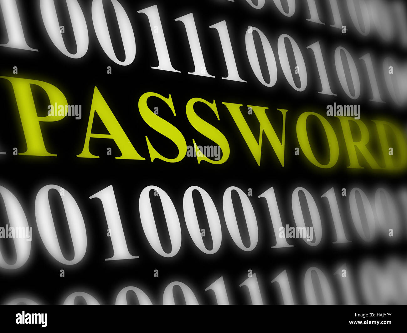 internet password security concept - binary code with text Stock Photo