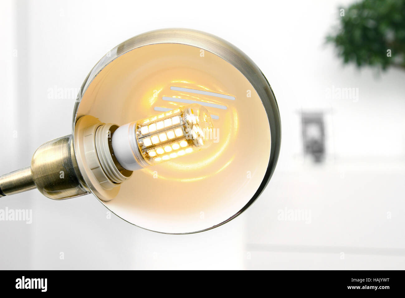lamp with led light bulb Stock Photo