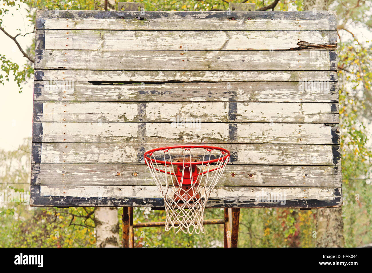 old vintage basketball hoop Stock Photo Alamy