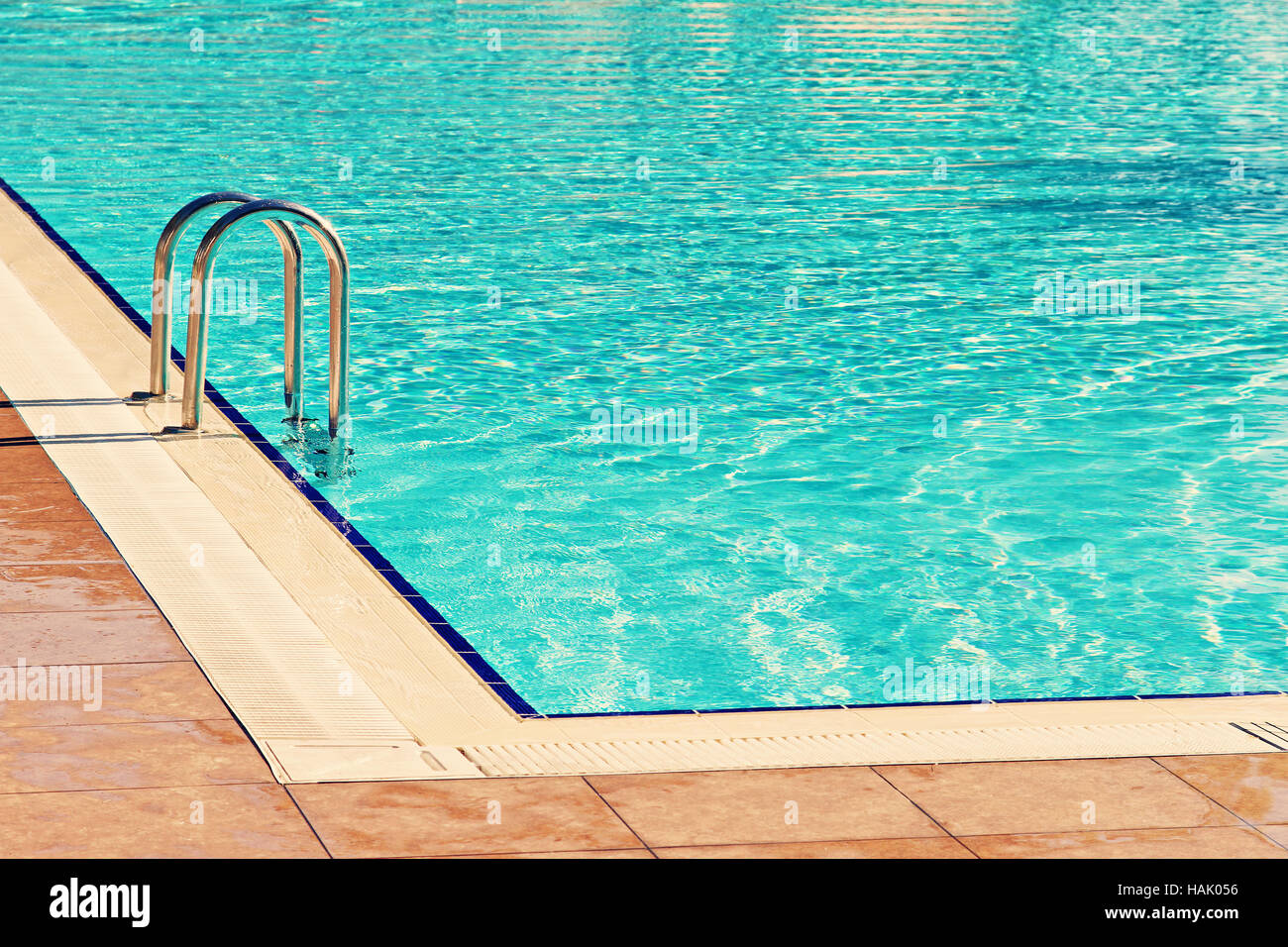 Blue tiles swimming pool stairs hi-res stock photography and images - Alamy