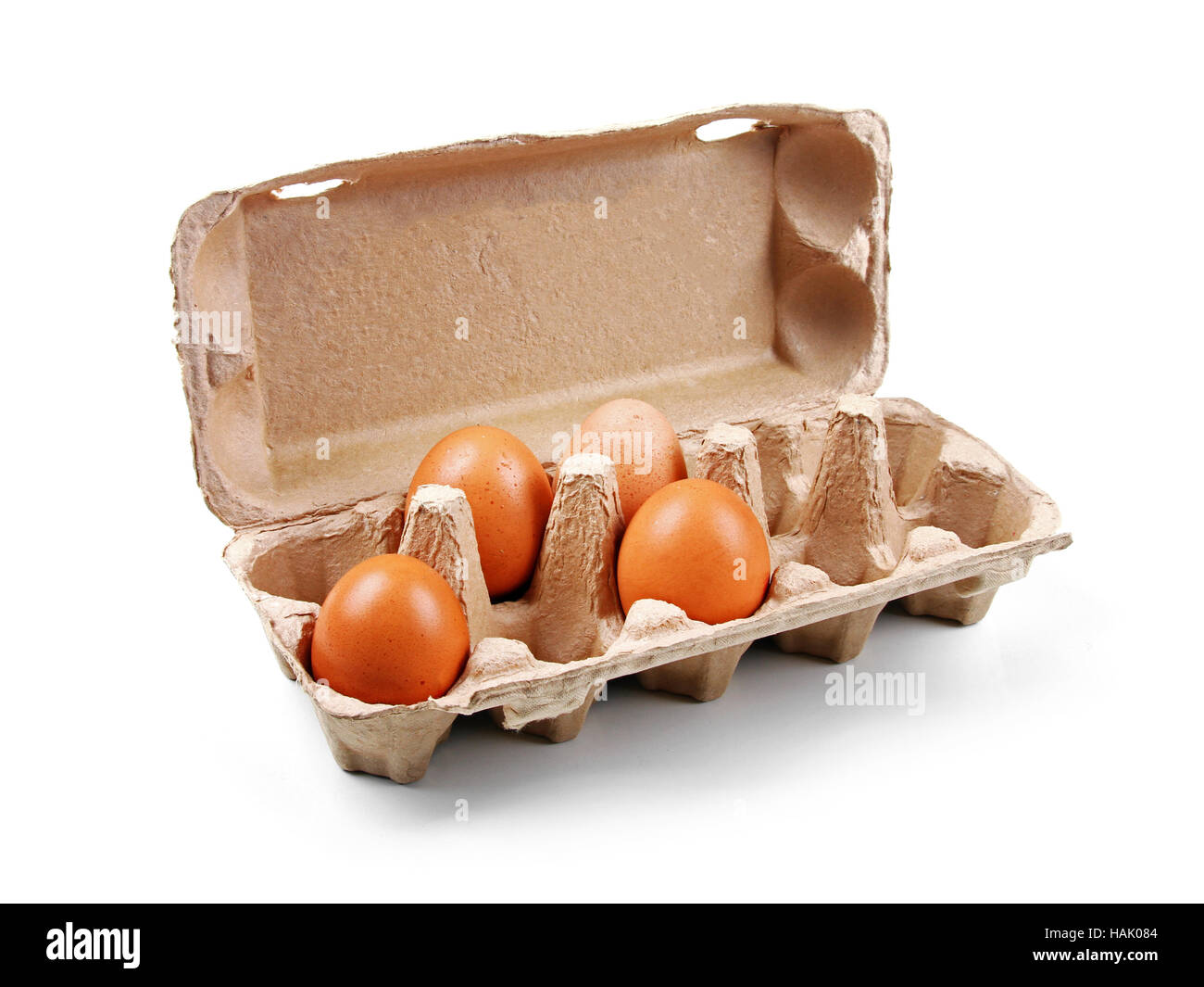 cardboard egg box isolated on white Stock Photo Alamy