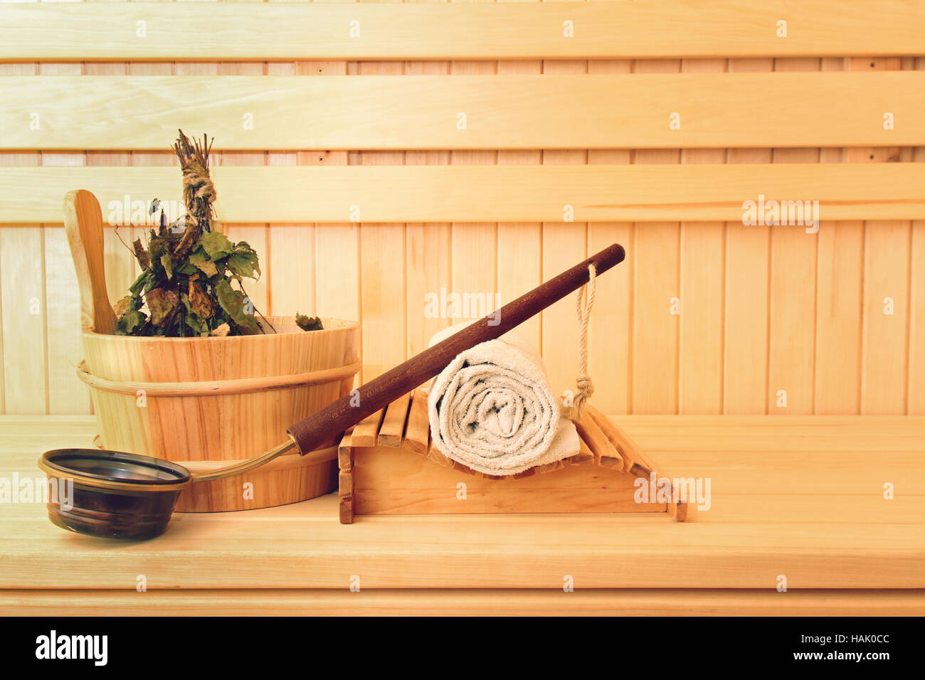 sauna accessories Stock Photo