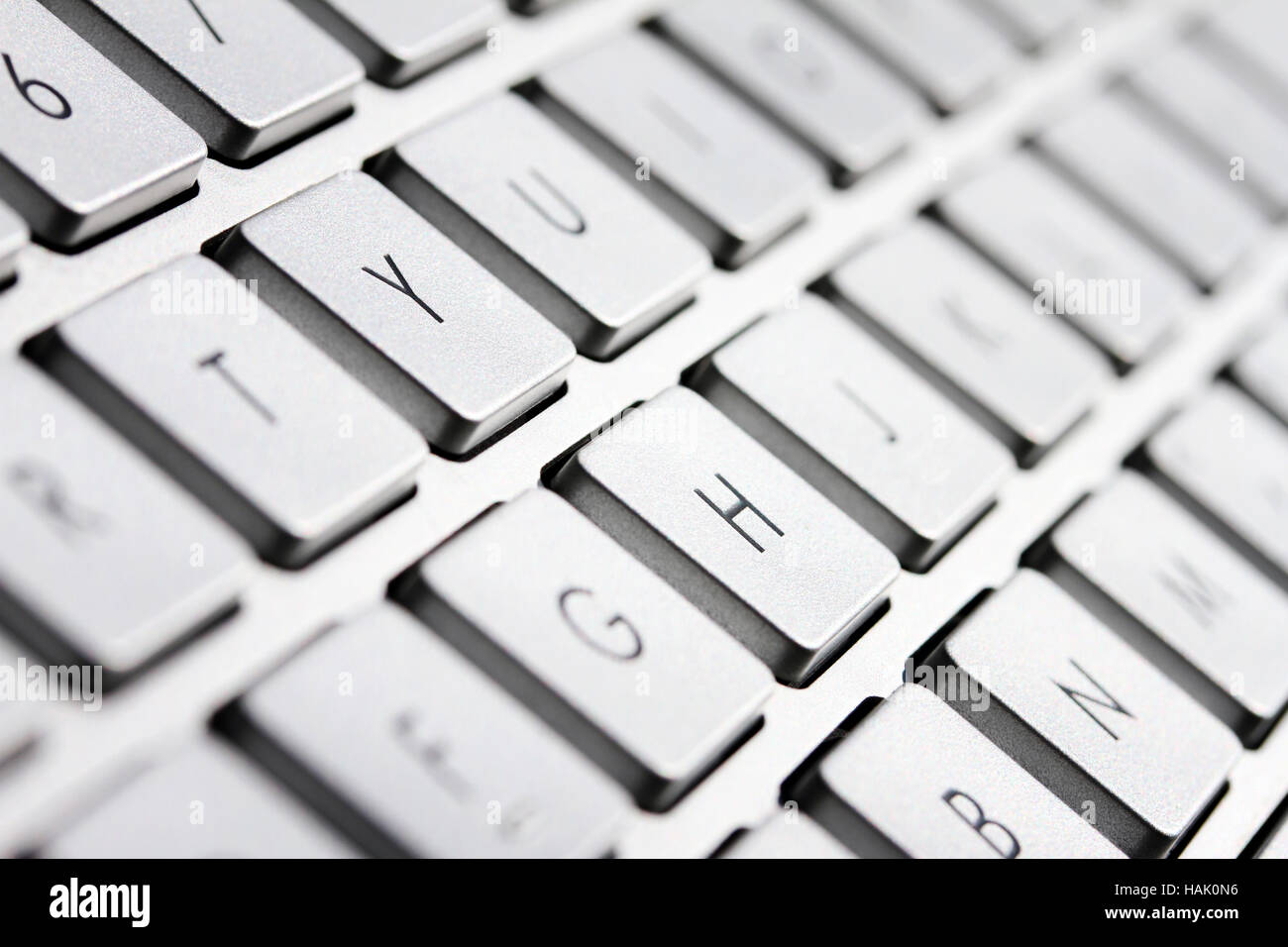 macro shot of white computer keyboard Stock Photo