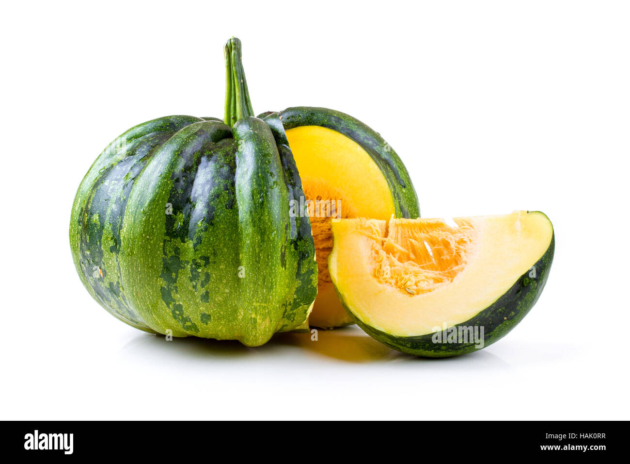 green pumpkin isolated on white background Stock Photo