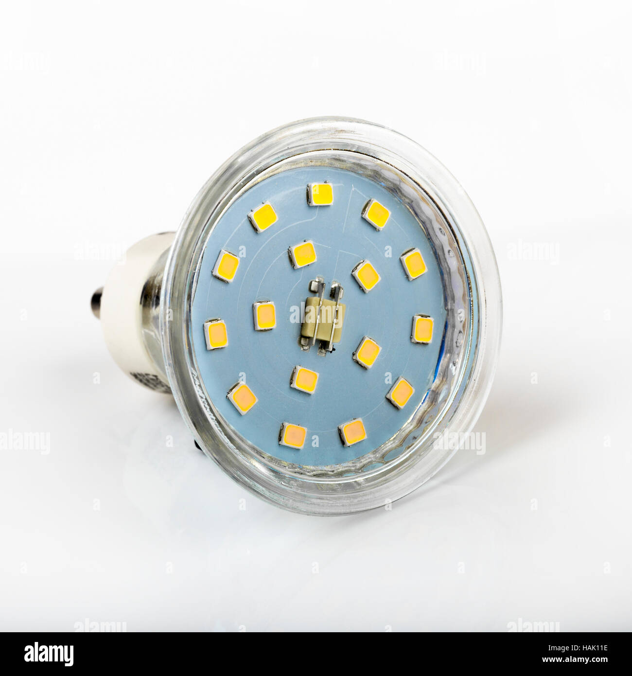 led diode light bulb on white Stock Photo