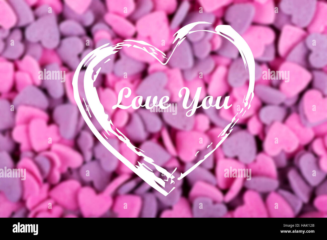 love concept, greeting card with heart and text Stock Photo