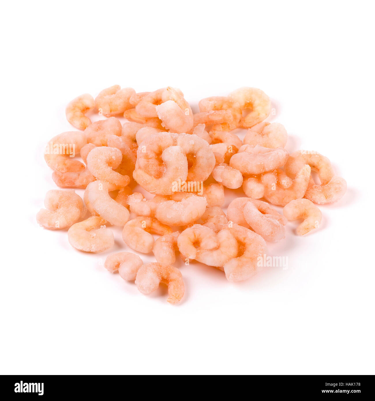 frozen shrimps isolated on white background Stock Photo