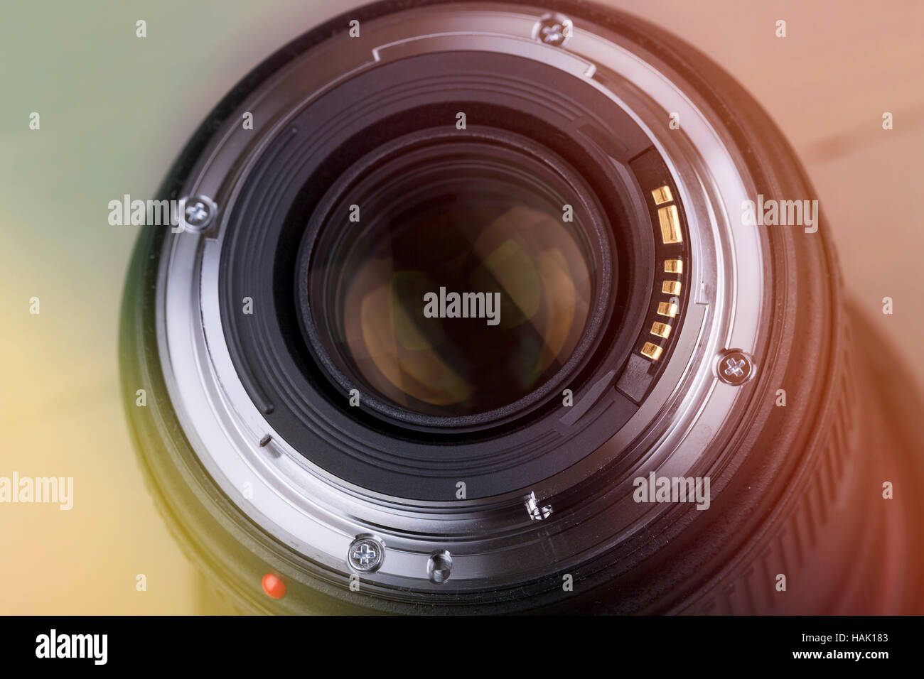 closeup of camera photo lens Stock Photo