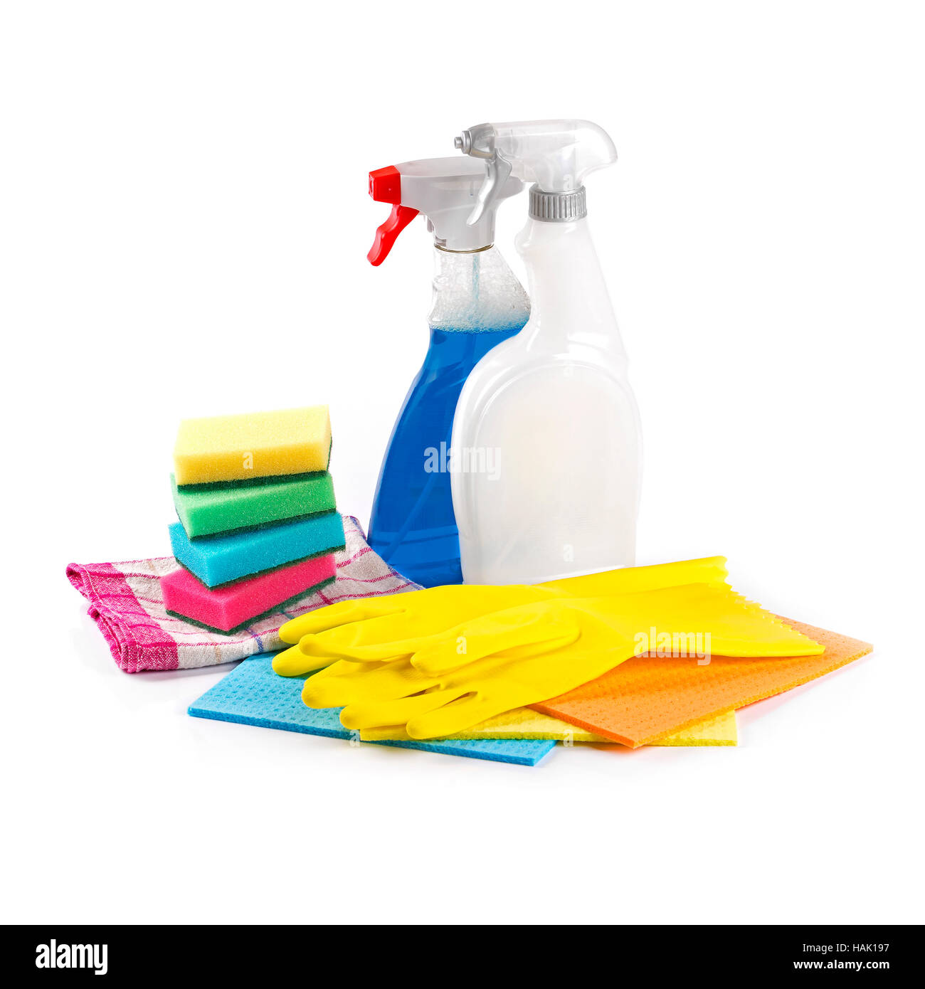 cleaning service products isolated on white background Stock Photo