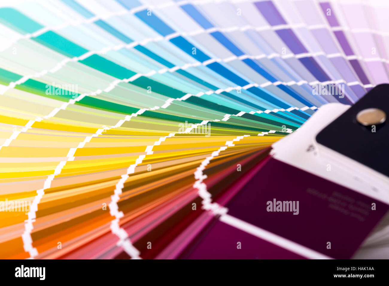 closeup of paint color sample catalog Stock Photo