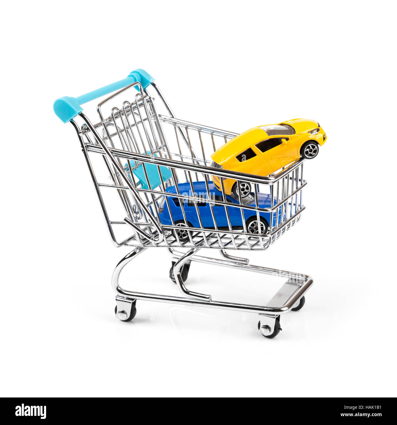 buy new car concept, two cars in a shopping cart Stock Photo Alamy