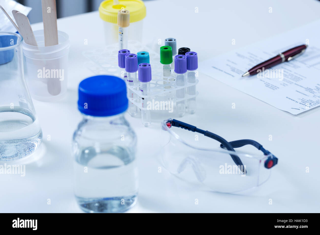 analysis laboratory equipment on the table Stock Photo