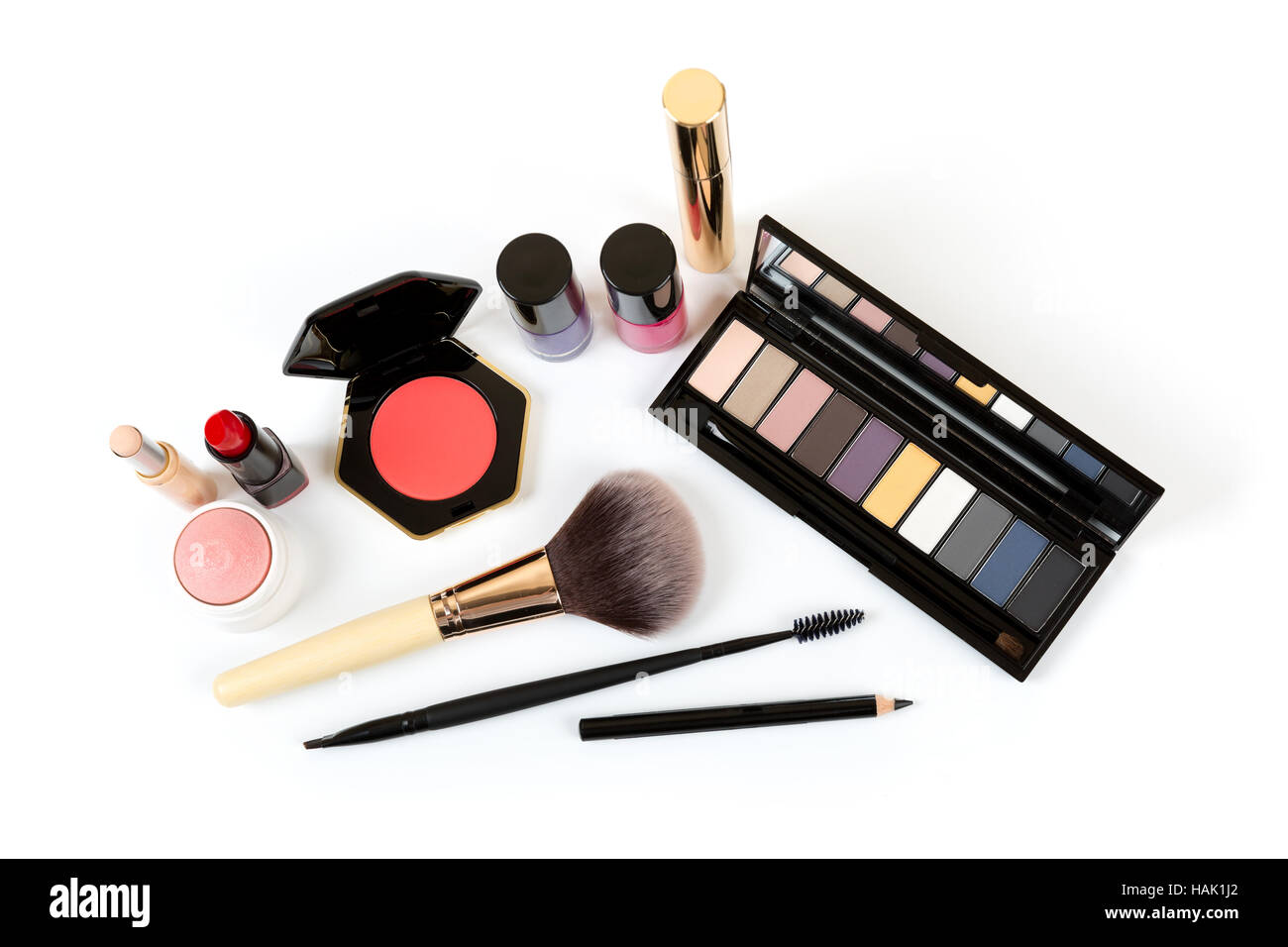 make up cosmetics isolated on white background Stock Photo