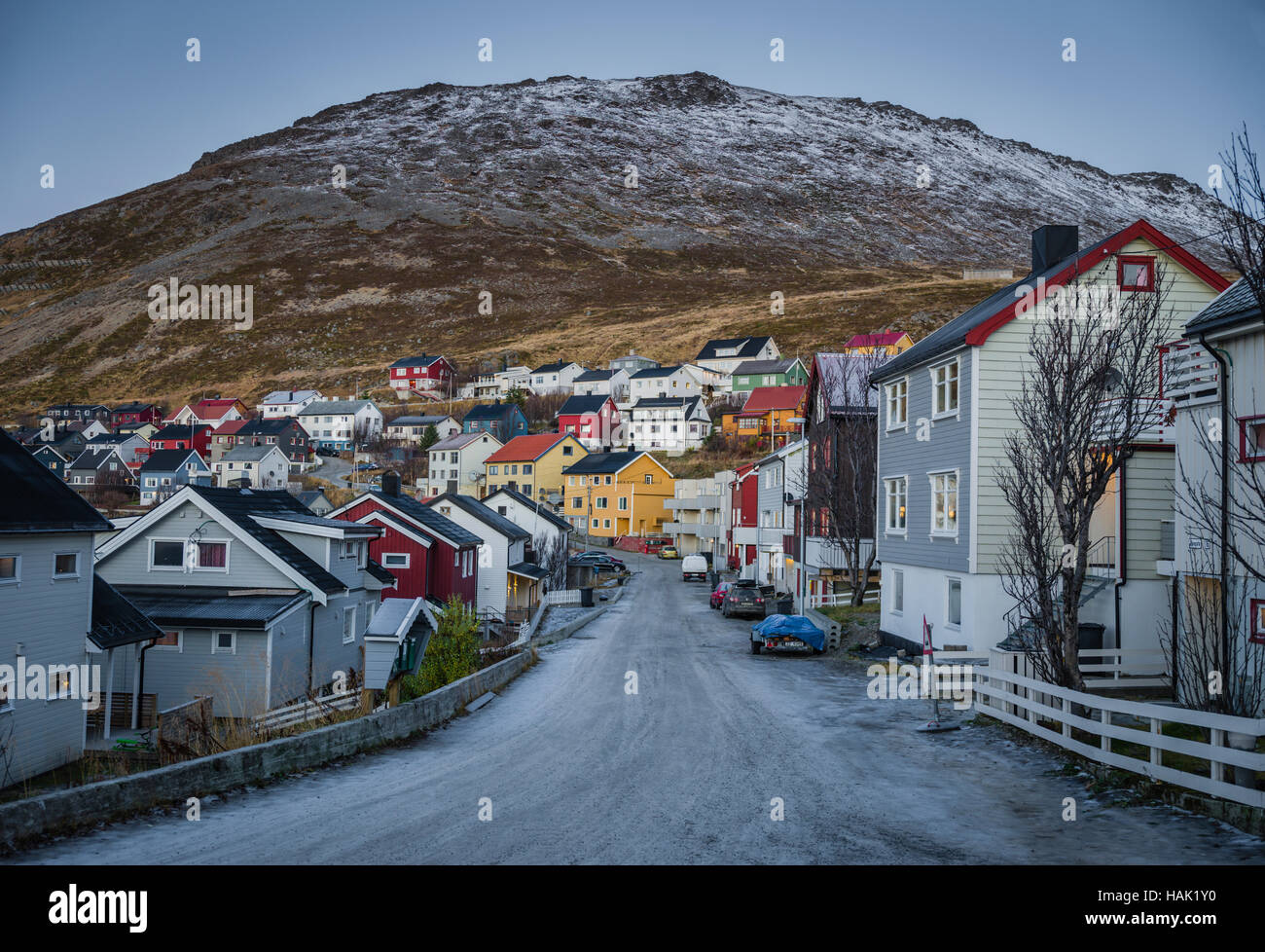 The town of Honningsvag close to the North Cape in Arctic Norway Stock Photo - Alamy