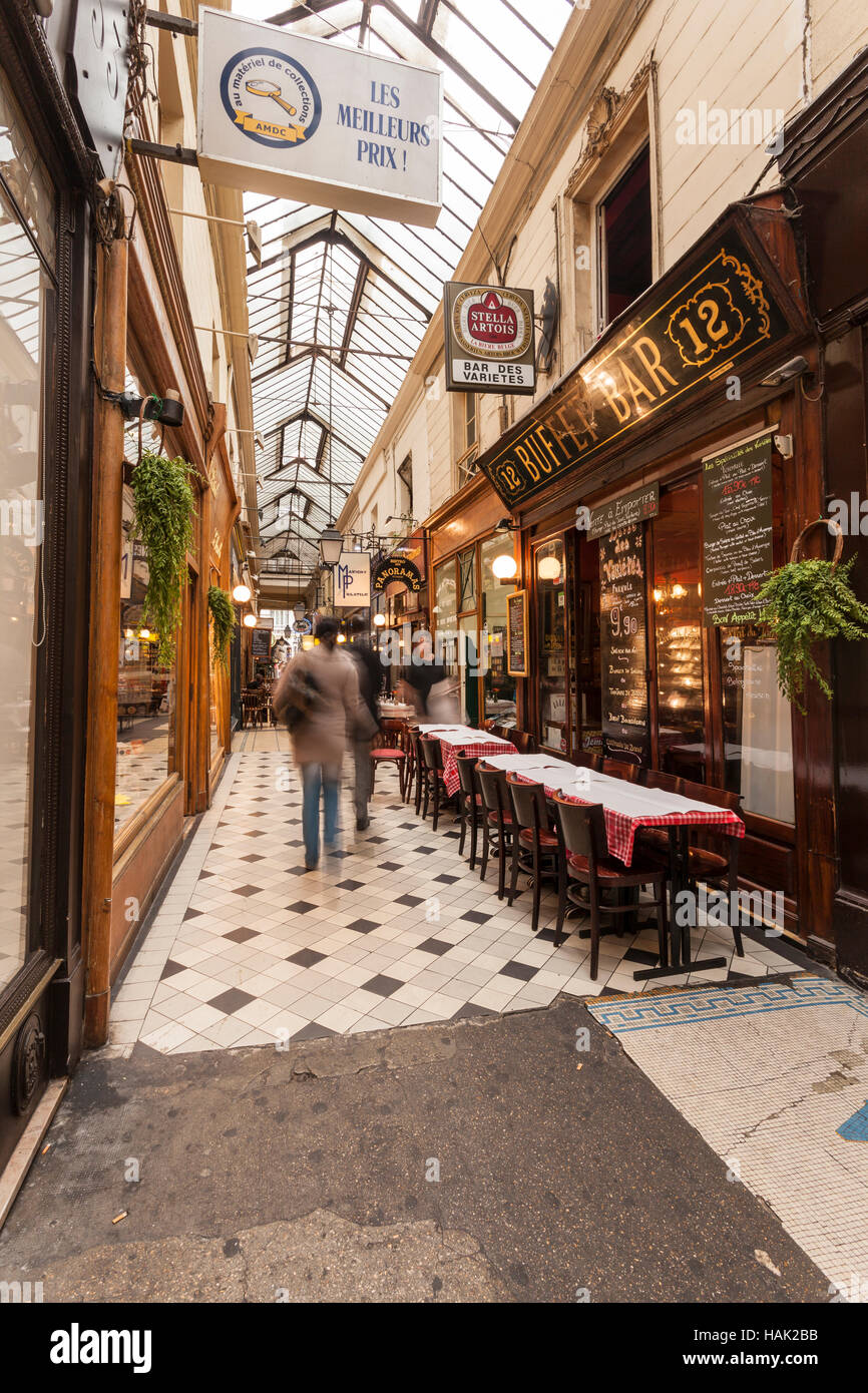 The Passage des Panoramas in Paris, France. Stock Photo