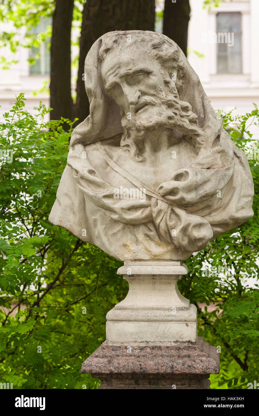 Sculptural bust of the ancient Greek philosopher Heraclitus of Ephesus Stock Photo