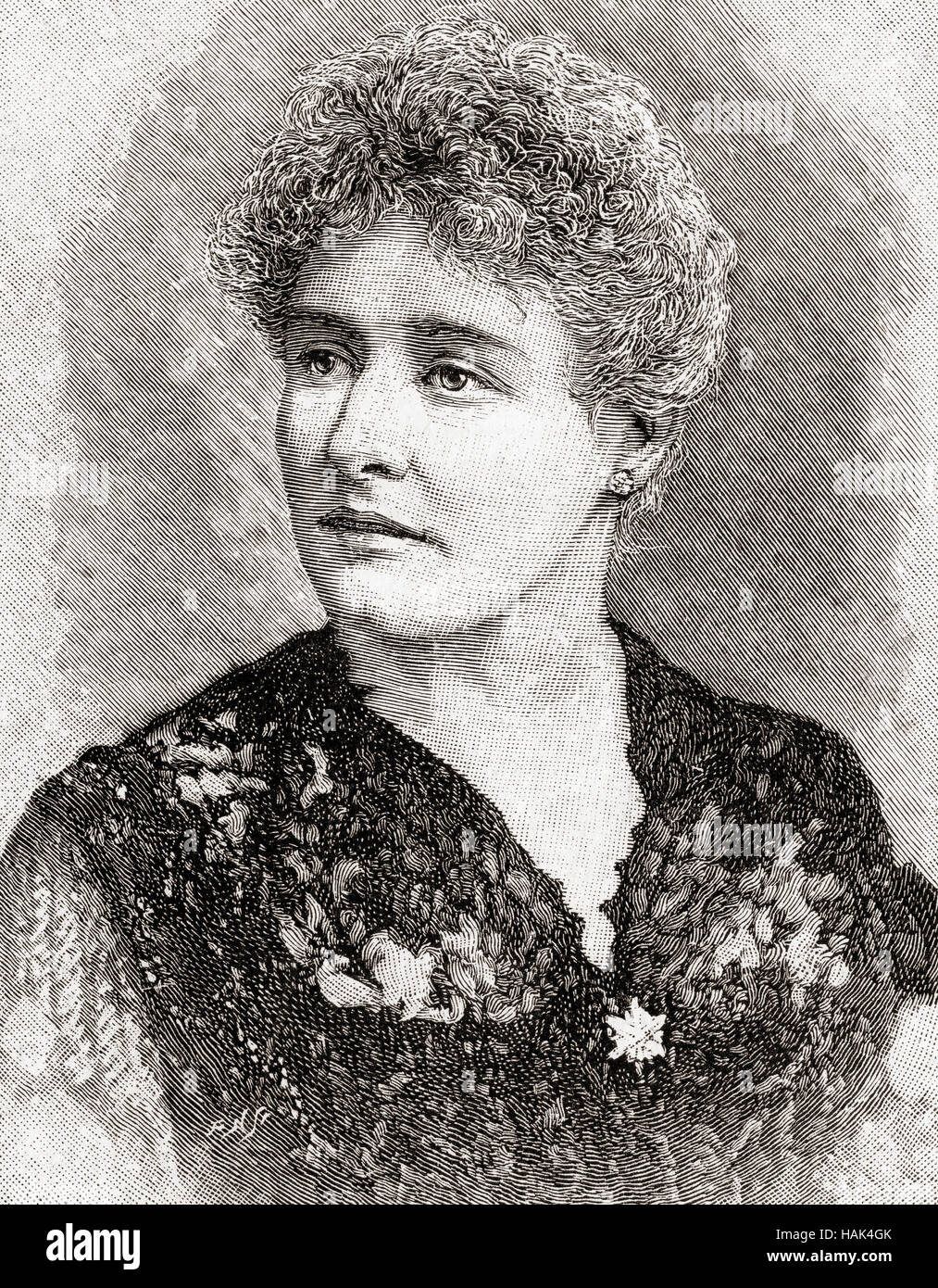 Mary Rorke, 1858 - 1938.  British stage and film actress.  From The Strand Magazine, Vol I January to June, 1891. Stock Photo