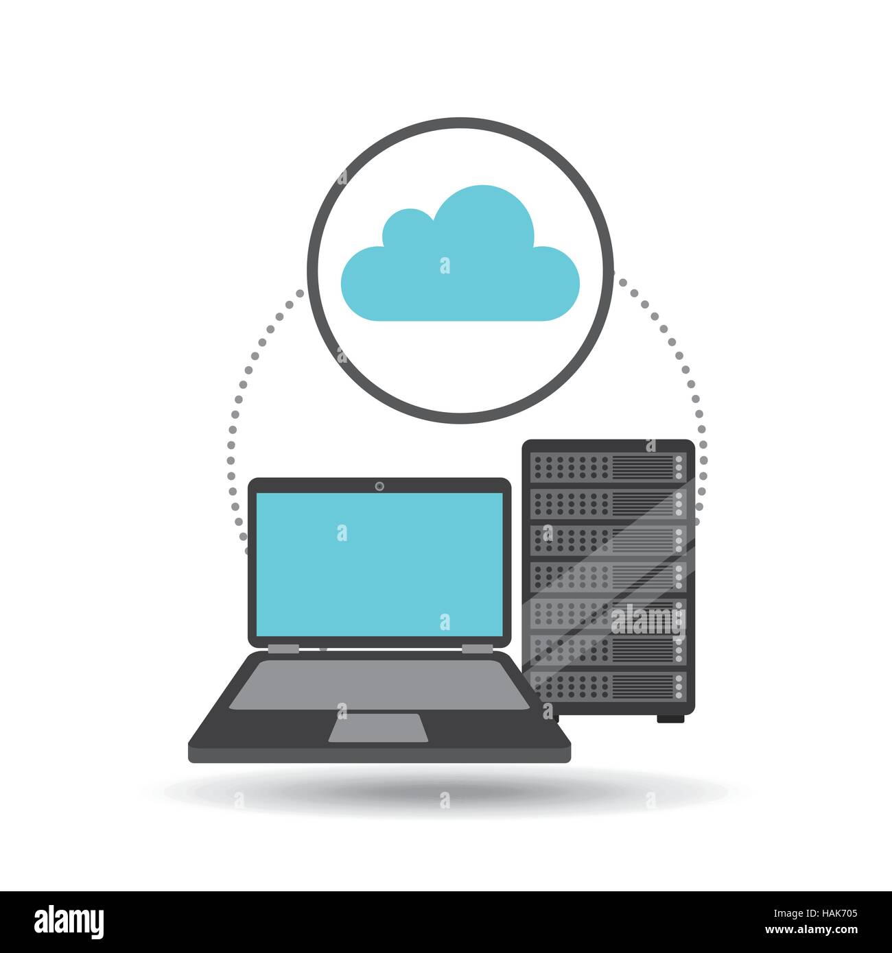 cloud laptop data server vector illustration eps 10 Stock Vector Image ...