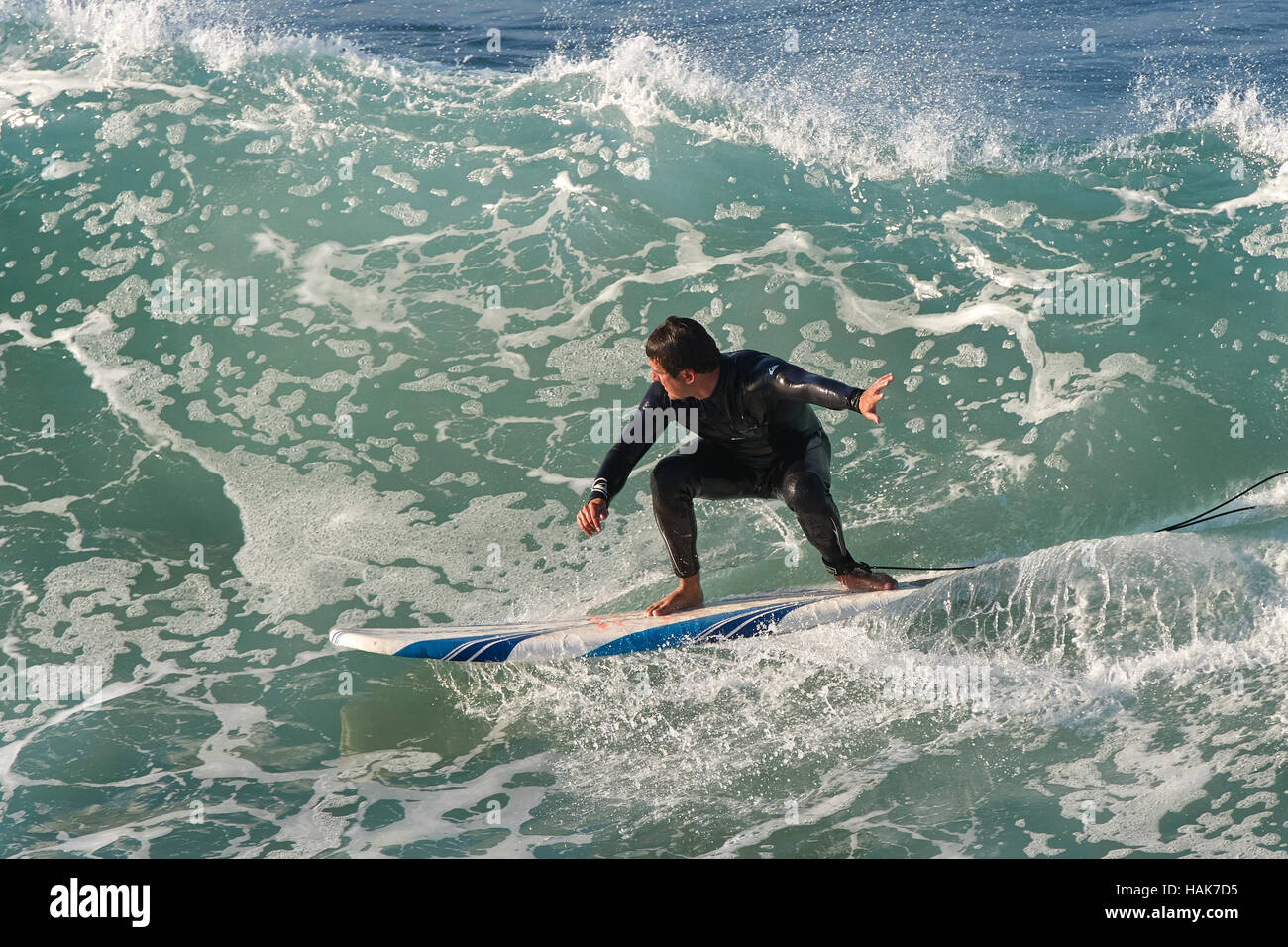 Surfing At Hermosa Beach, Los Angeles, California Stock Photo Alamy