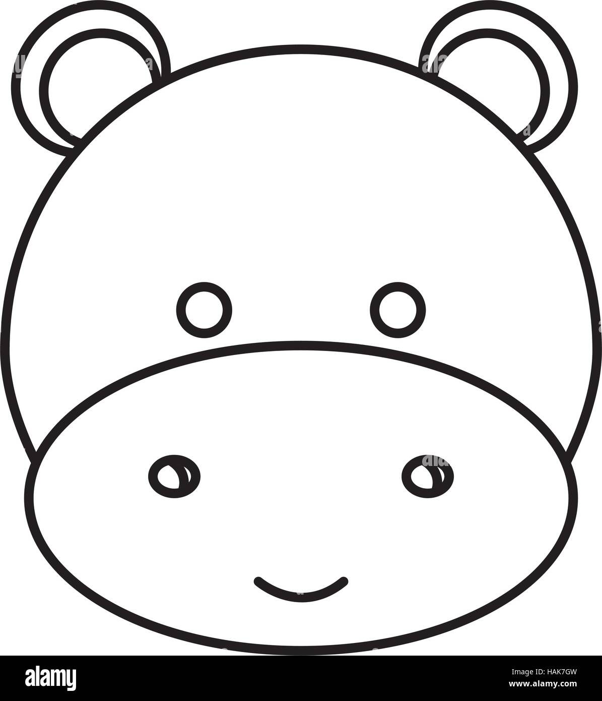 cute little hippo animal character vector illustration design Stock
