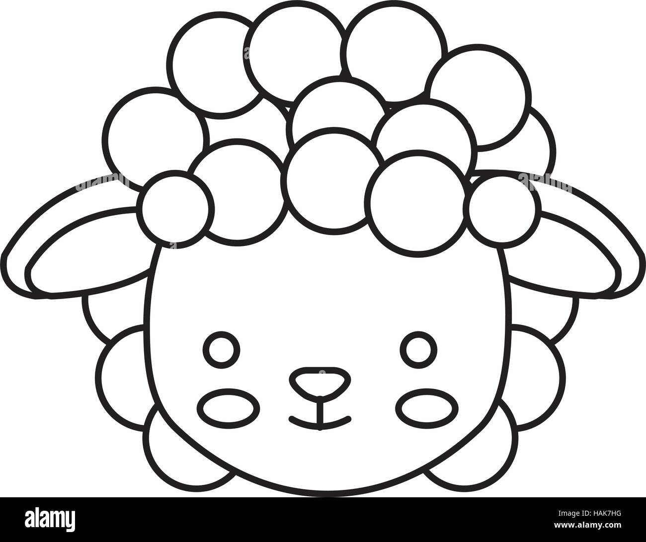 cute little sheep animal character vector illustration design Stock ...